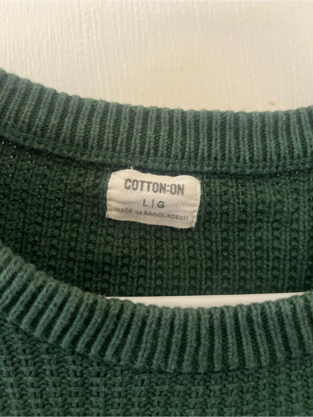 Cotton On Waffle Knit Sweater - Forest Green Sz L - Picture 4 of 5